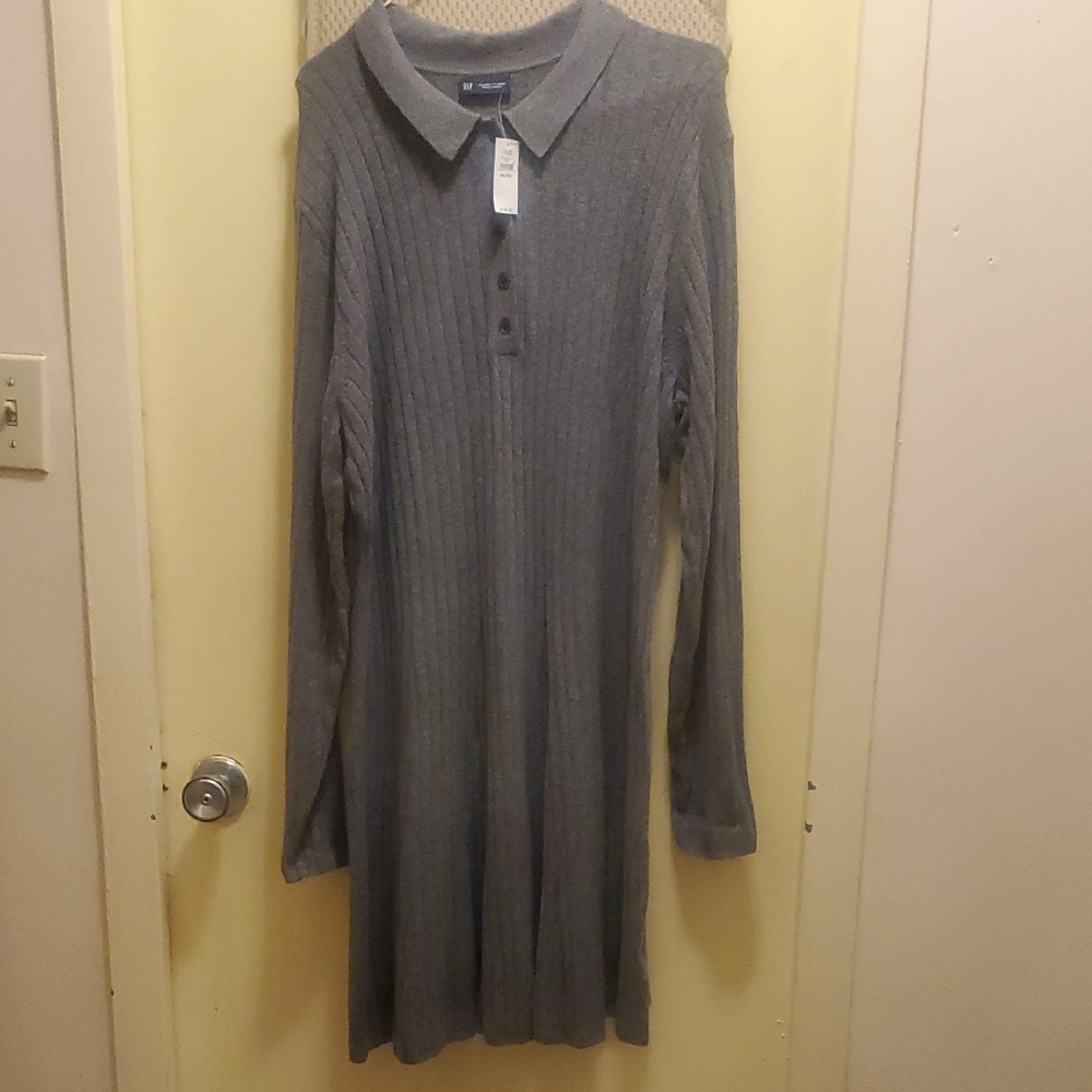 GAP Gray Collared Knit Dress